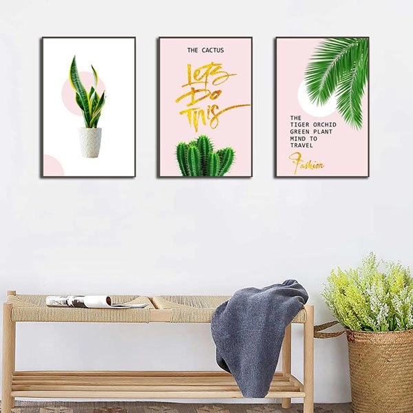 Tranh treo tường xương rồng xanh (KE-005)