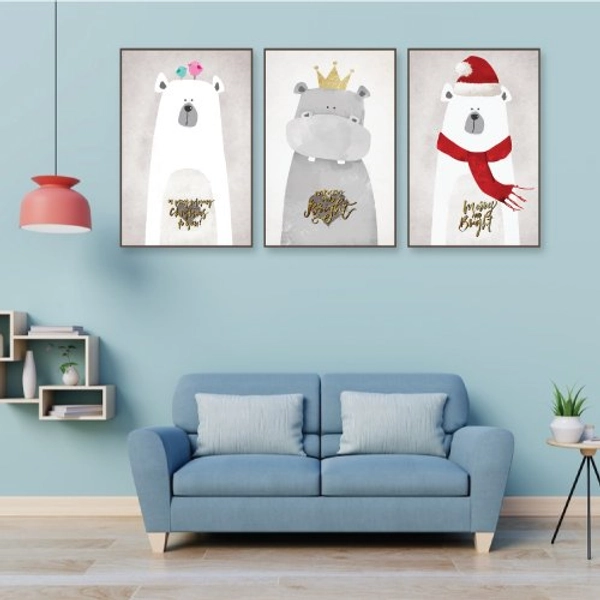 Tranh treo tường gấu quàng khăn (KE-046)