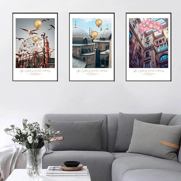 Tranh treo tường bóng bay tình yêu (KE-008)