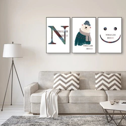 Tranh treo tường gấu quàng khăn (KE-046)