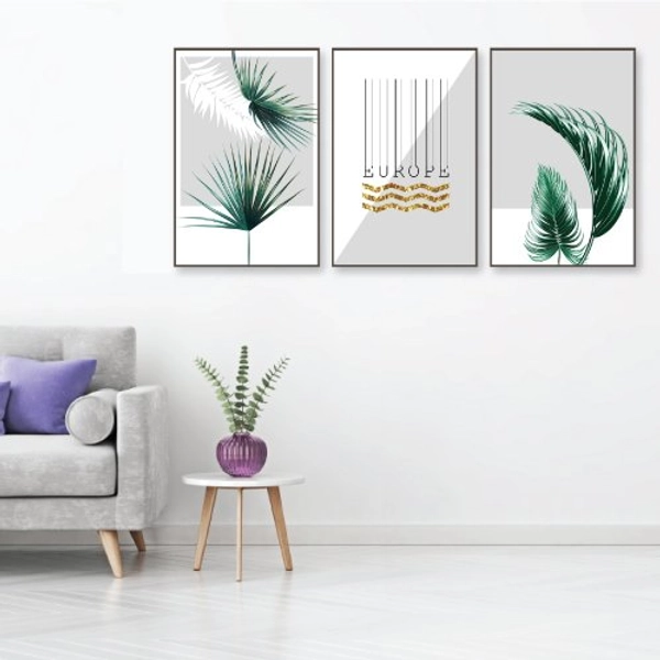 Tranh Treo Tường Hiện Đại Mảnh Ghép Lá Xanh Nghệ Thuật