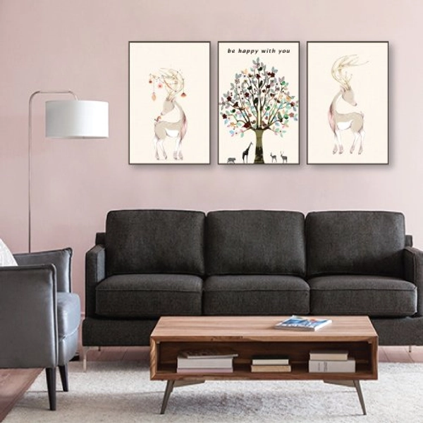 Tranh treo tường Hươu và cây nghệ thuật