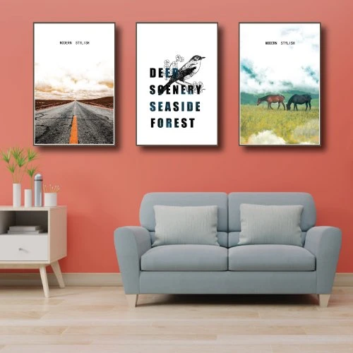 Tranh treo tường con đường và cánh đồng xanh (KE-090)