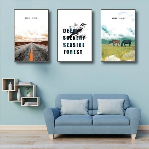 Tranh treo tường con đường và cánh đồng xanh (KE-090)