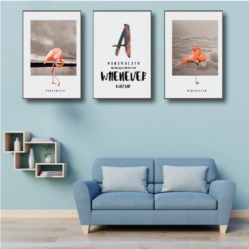 Tranh treo tường đôi hồng hạc (KE-093)