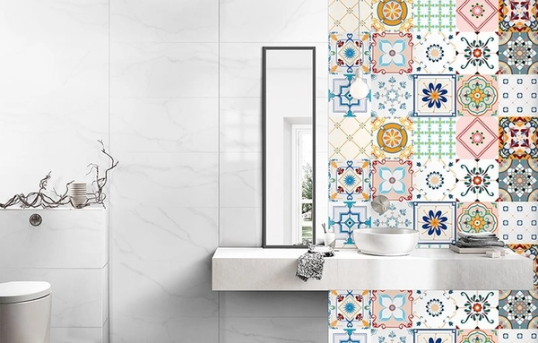 Decal gạch bông đa sắc