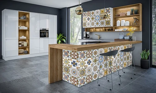 Decal gạch bông hoa văn