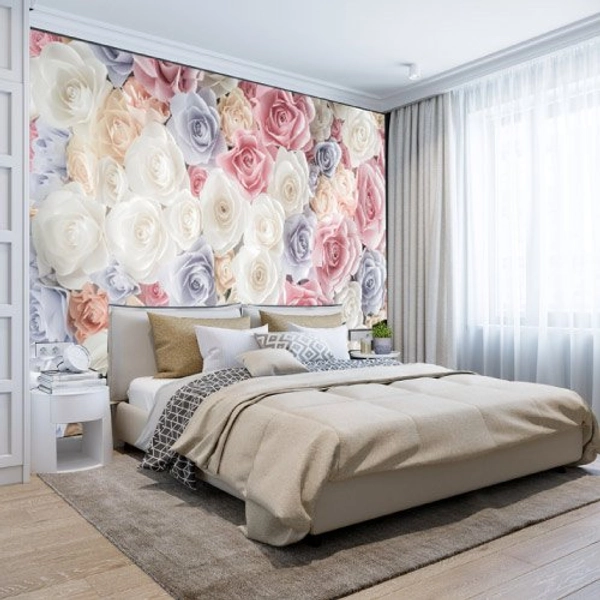Tranh dán tường 3D hoa hồng