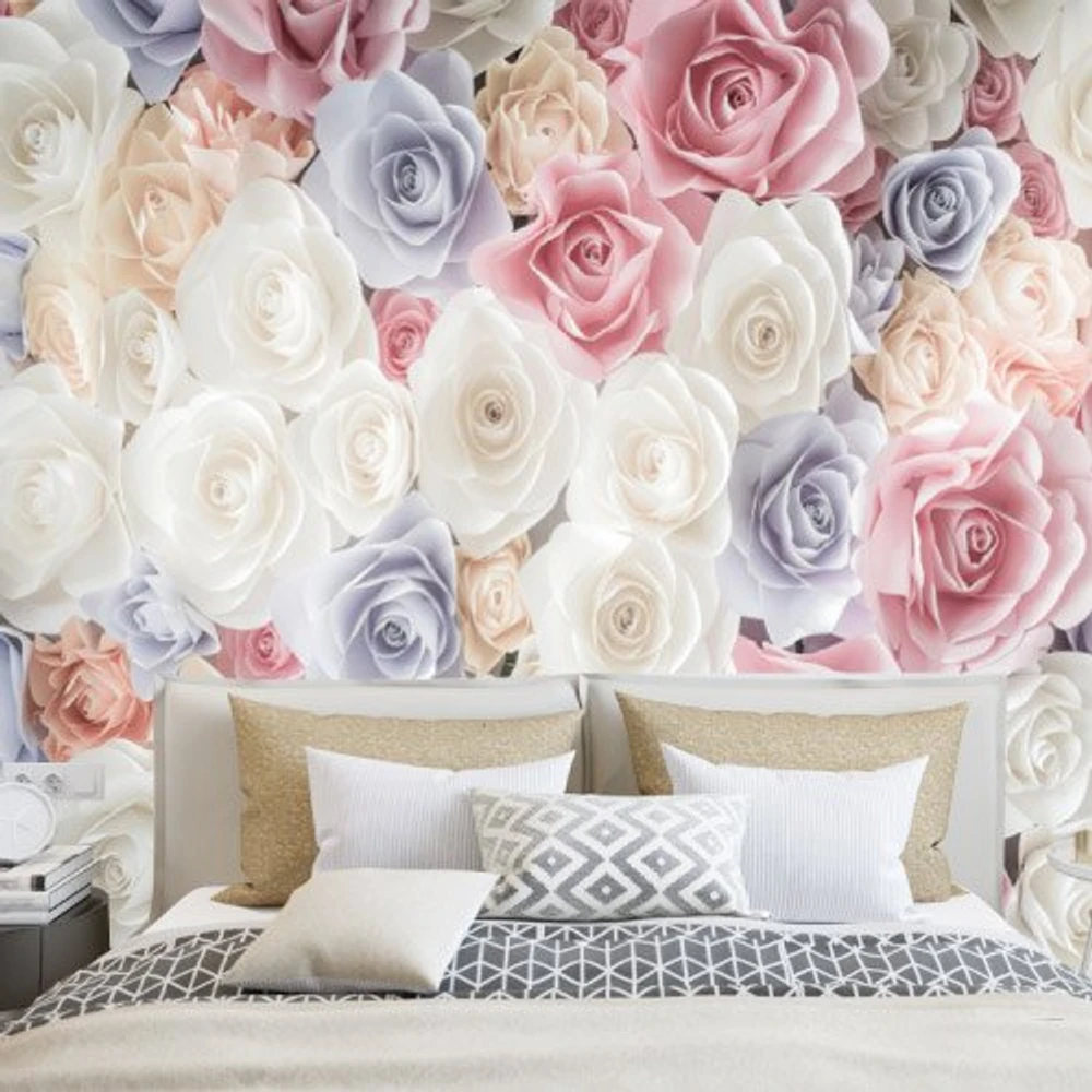 Tranh dán tường 3D hoa hồng