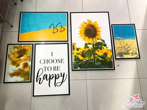 Bộ tranh treo tường hoa hướng dương đón nắng (HG)