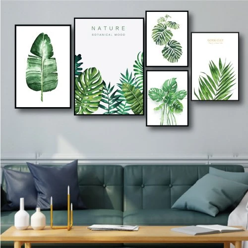Tranh treo tường lá xanh nhiệt đới 4