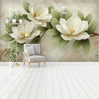 Tranh Dán Tường Hoa Trắng 3D