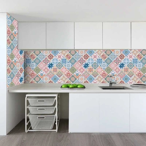 Decal dán bếp gạch bông