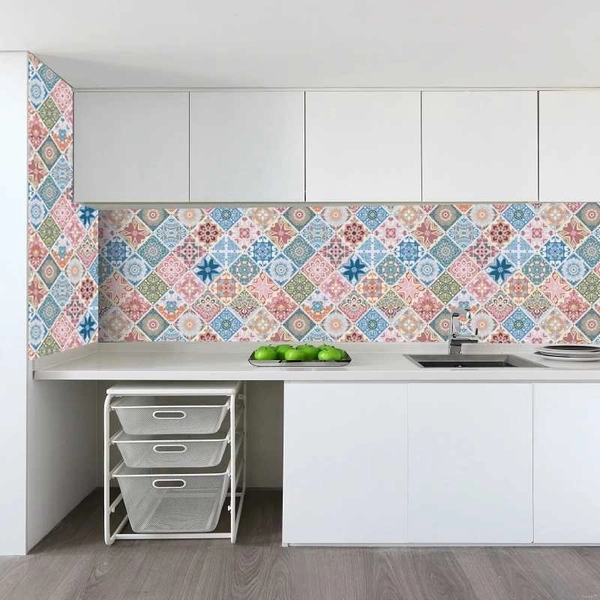 Decal dán bếp gạch bông