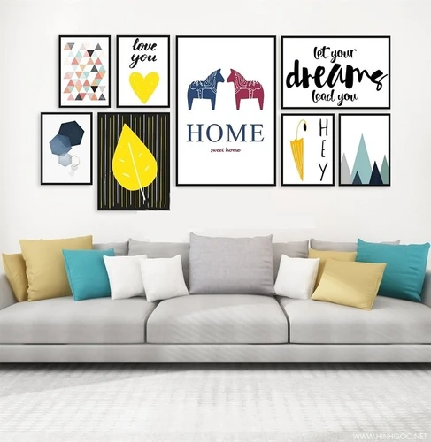 Bộ 8 tranh treo tường lá nghệ thuật