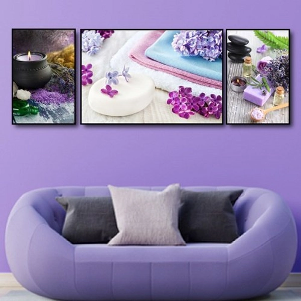 Tranh treo tường spa hoa tím