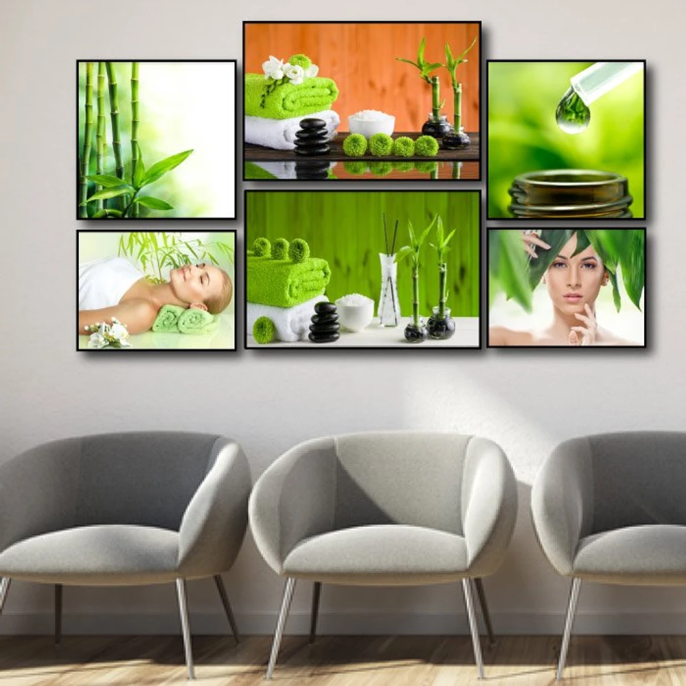 Tranh treo tường spa xanh mát