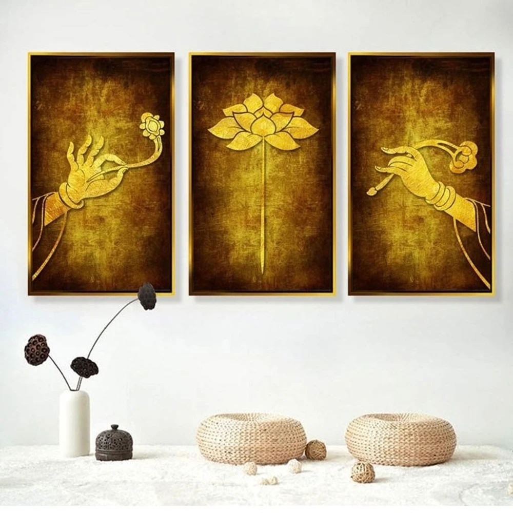 Tranh treo tường sen vàng thoát tục