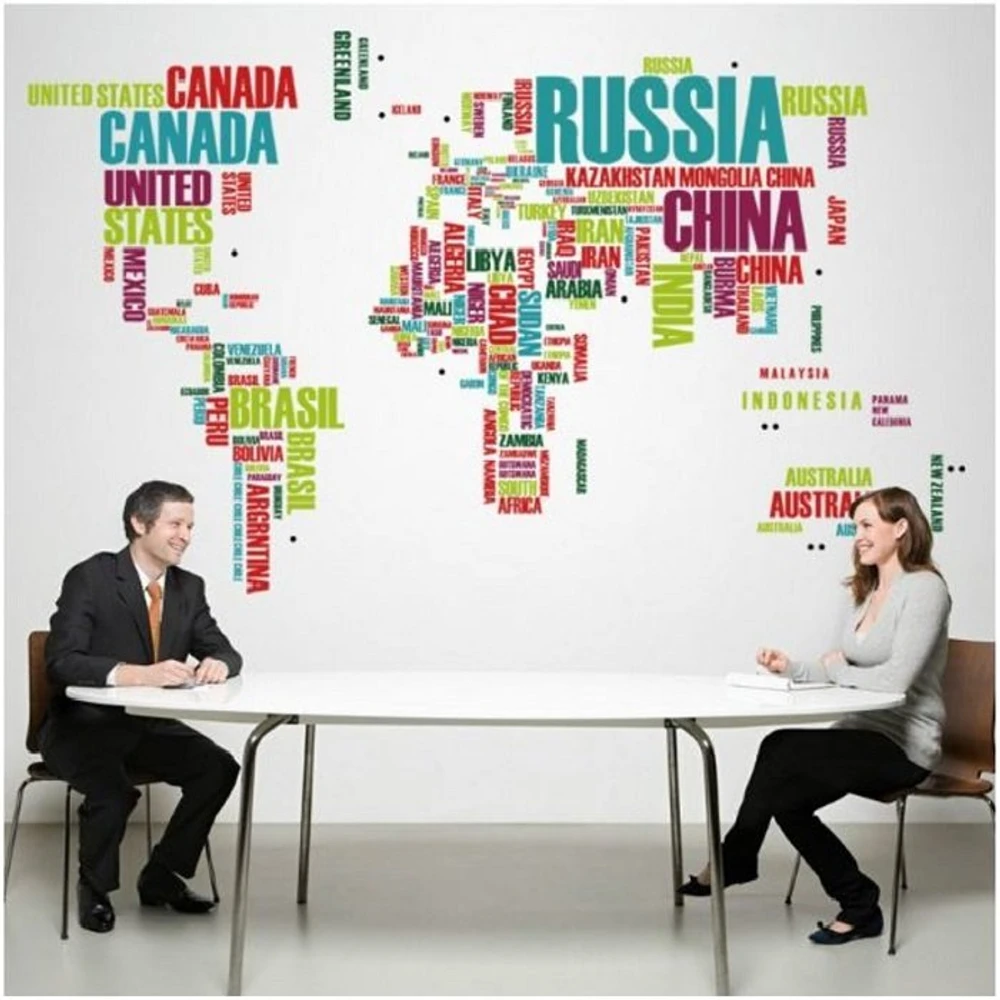 Decal dán kính bản đồ thế giới