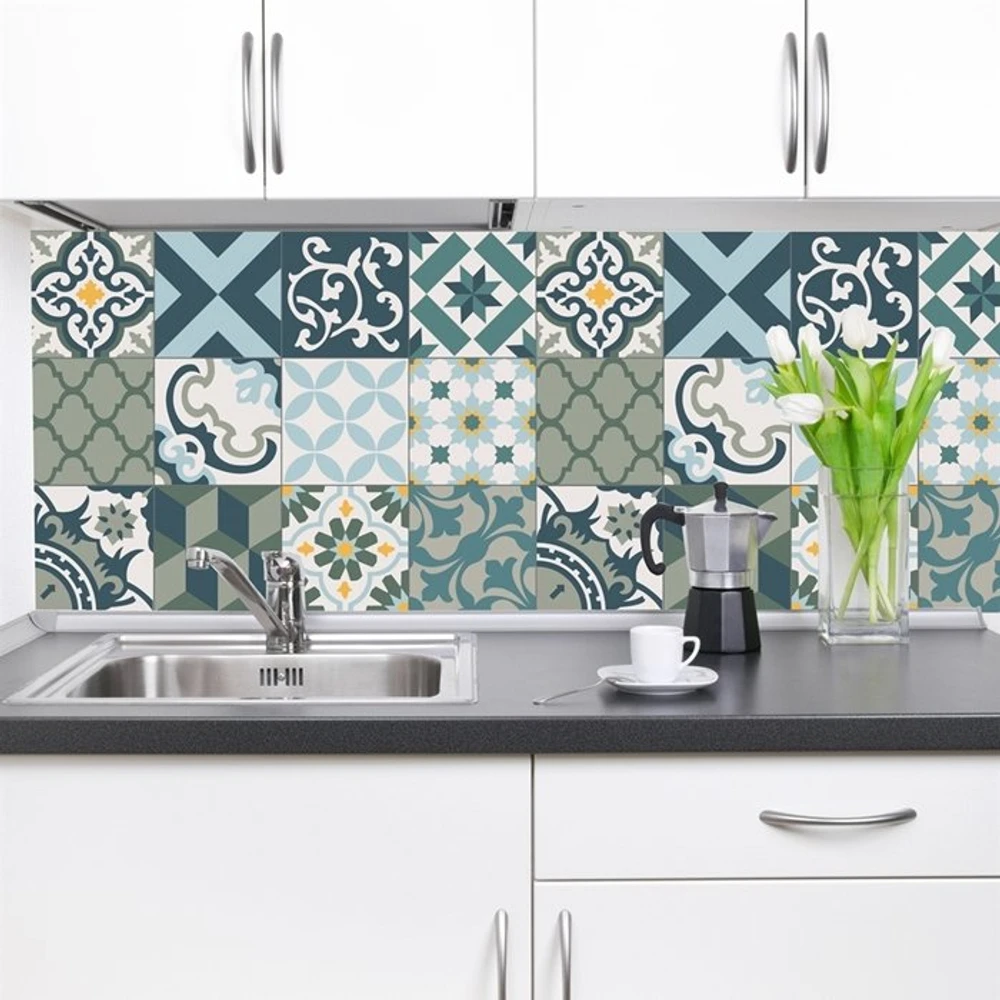 Decal gạch bông họa tiết tối giản