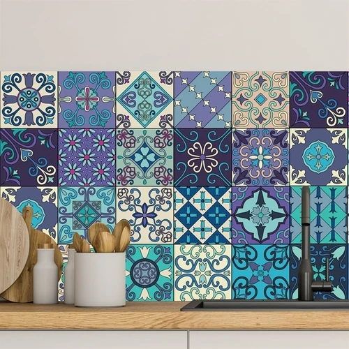 Decal gạch bông họa tiết xanh tím (HG)