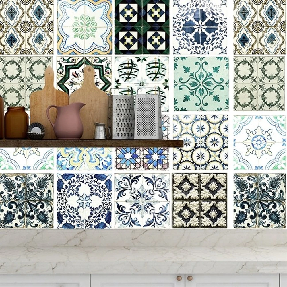 Decal gạch bông hoa văn cổ điển 4 (HG)