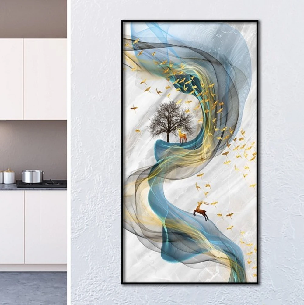 Tranh treo tường hươu vàng vượt ngân hà