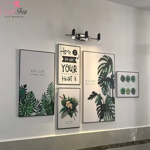 Tranh treo tường lá xanh 9