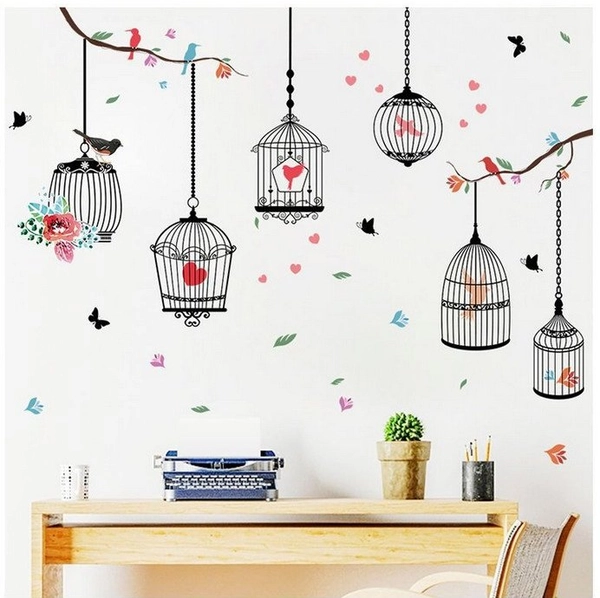 Combo decal dán tường cô gái và đôi hươu (bộ)