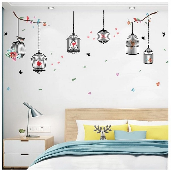 Combo decal dán tường cô gái và đôi hươu (bộ)