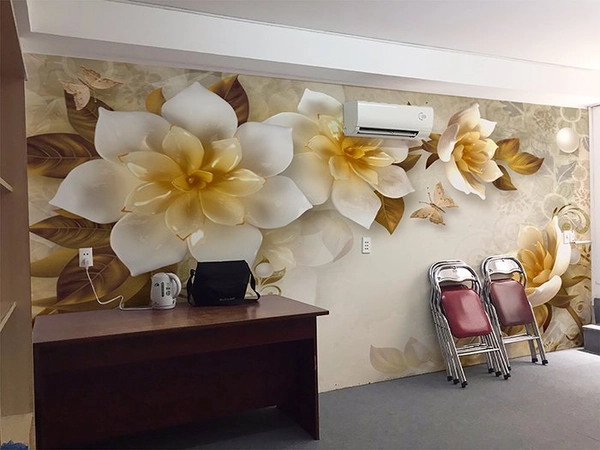 Tranh Dán Tường 3D Hoa Giả Ngọc
