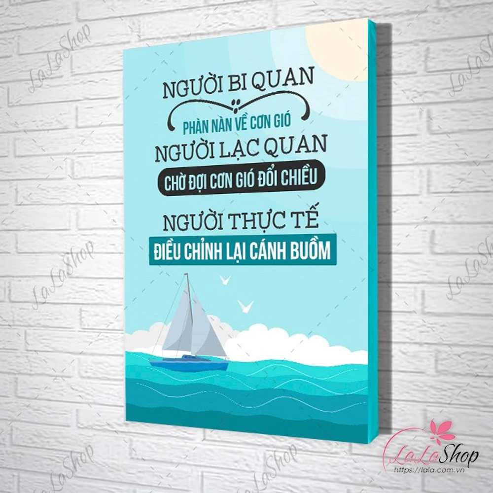 Tranh văn phòng người thực tế điều chỉnh lại cánh buồm