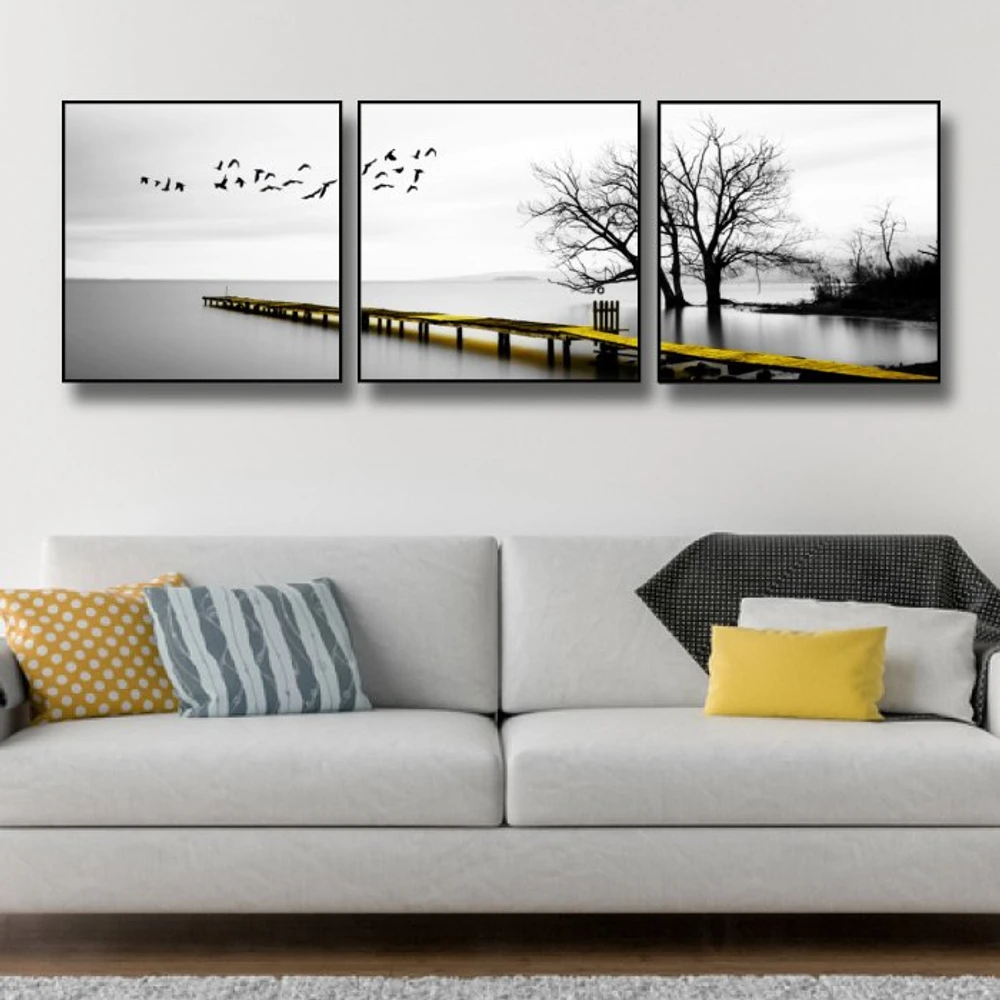 Tranh treo tường cầu gỗ dài