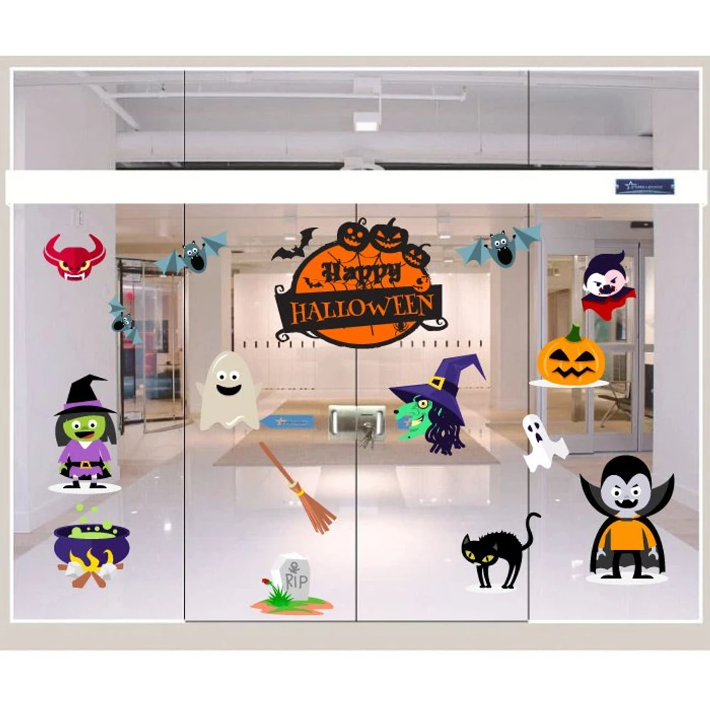 Decal trang trí halloween rùng rợn combo 1