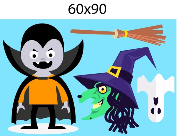 Decal trang trí halloween rùng rợn combo 1