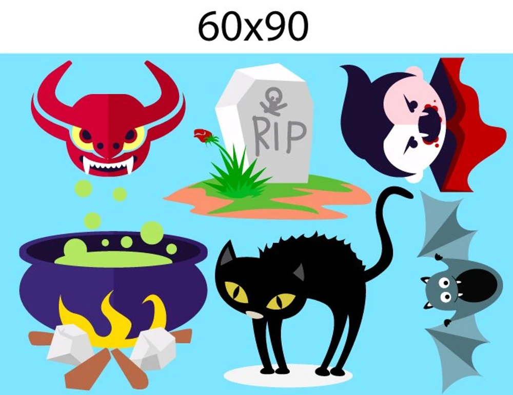 Decal trang trí halloween rùng rợn combo 1