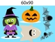 Decal trang trí halloween rùng rợn combo 1