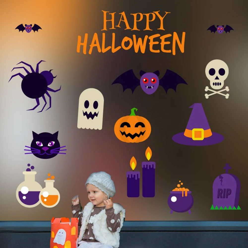 Decal Trang Trí Halloween Rùng Rợn Combo 2