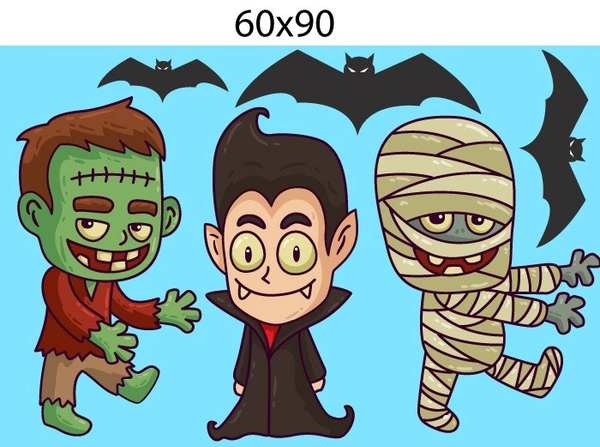 Decal Trang Trí Halloween Rùng Rợn Combo 9