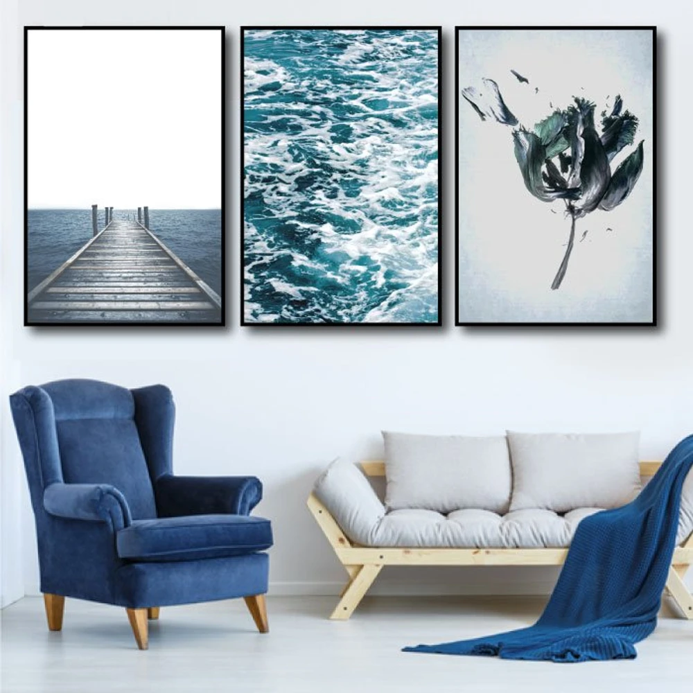 Tranh treo tường biển xanh 5