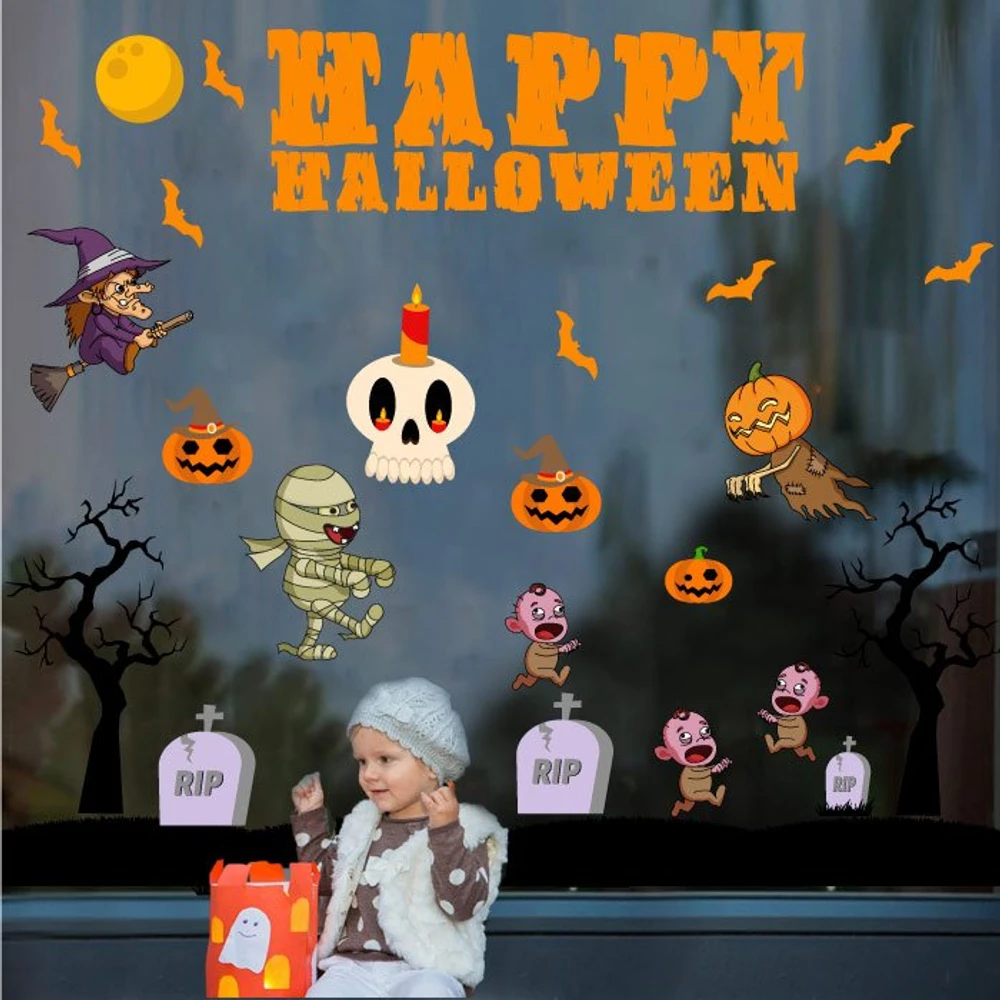 Decal Trang Trí Halloween Rùng Rợn Combo 12