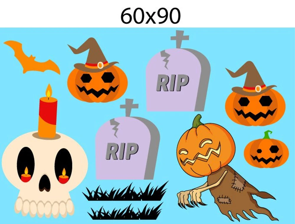 Decal Trang Trí Halloween Rùng Rợn Combo 12