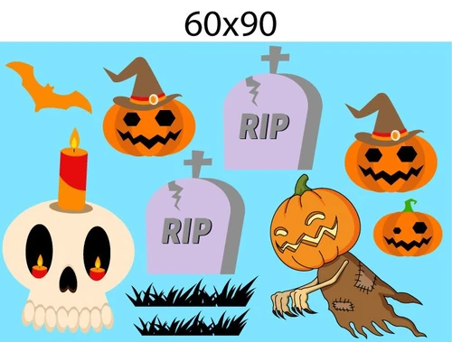 Decal Trang Trí Halloween Rùng Rợn Combo 12