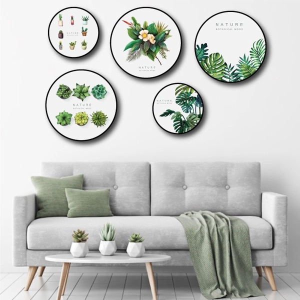 Bộ tranh treo tường lá xanh nhiệt đới 6