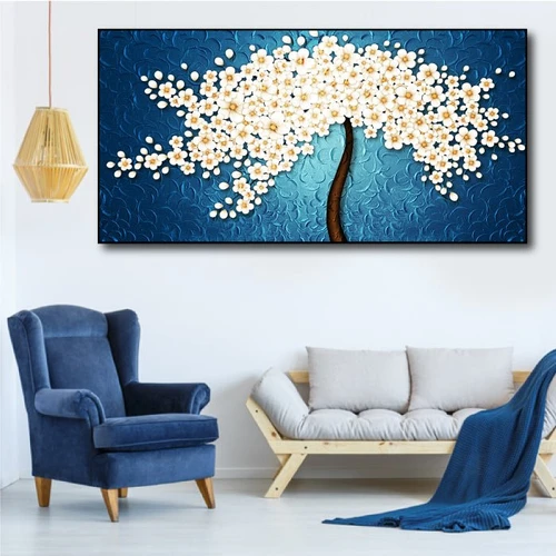 Tranh treo tường cây hoa mai trắng