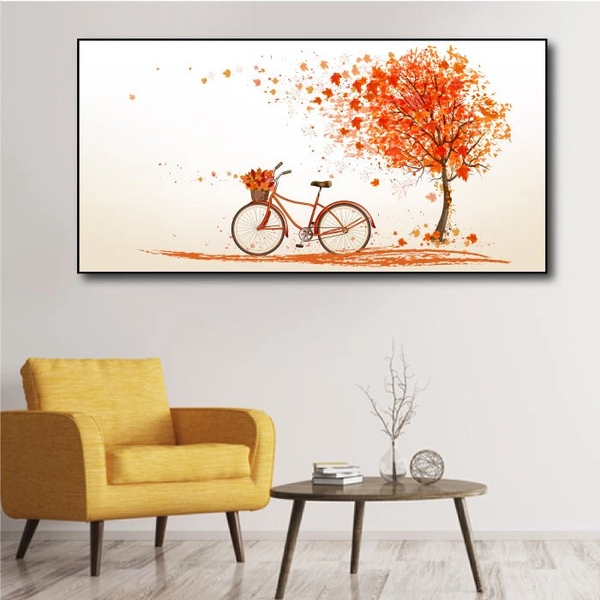 Tranh treo tường lá đỏ trời thu