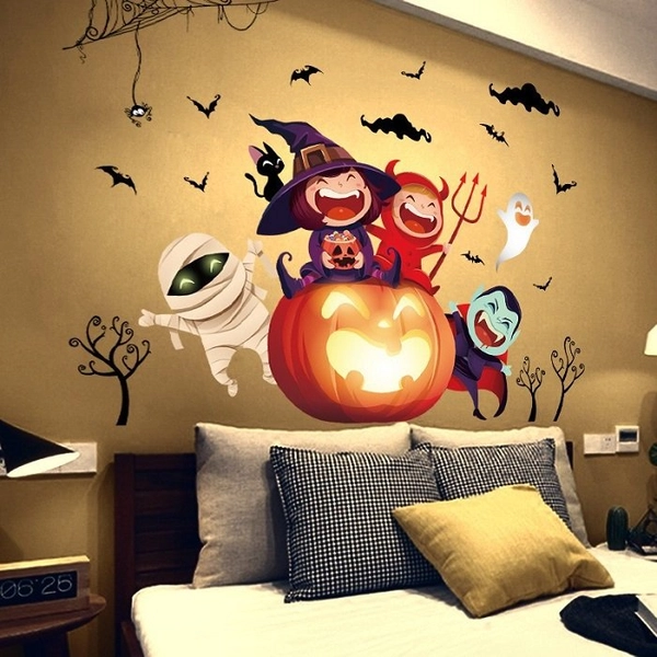 Decal dán tường halloween bí ngô đáng yêu
