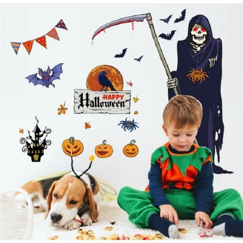Decal dán tường halloween thần chết