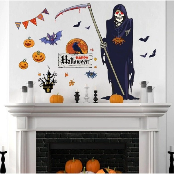 Decal dán tường halloween thần chết