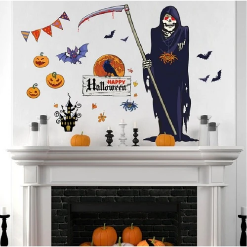 Decal dán tường halloween thần chết